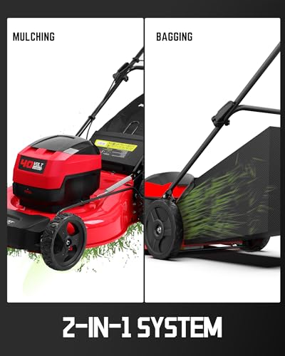 Image of PowerSmart 40V 21 inch Cordless Lawn Mower + 465 CFM Leaf Blower, 3 Batteries