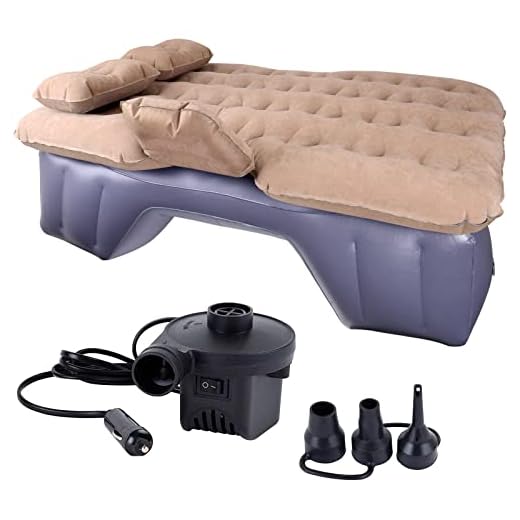 HIRALIY Car Air Mattress for Back Seat Inflatable Car Mattress Portable Travel Camping Mattress Sleep Bed for Road Trips Universal SUV Blow Up Mattress with 2 Air Pillow & Electric Air Pump