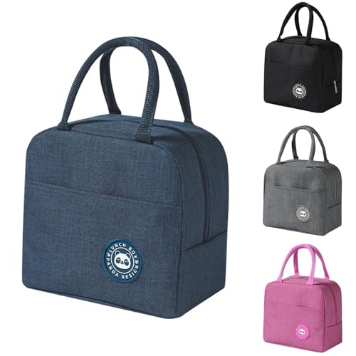 Ruucy Borsa Termica Porta Pranzo Piccola, 5L Borsa Frigo Pranzo Ufficio, Borsetta Termica Piccola Lunch Bag per Lavoro, Scuola,Viaggi, Campeggio, Picni (Blu)