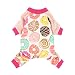 Fitwarm Sweetie Donuts Pet Clothes for Dog Pajamas Soft Cotton Shirts PJS, Pink, Medium