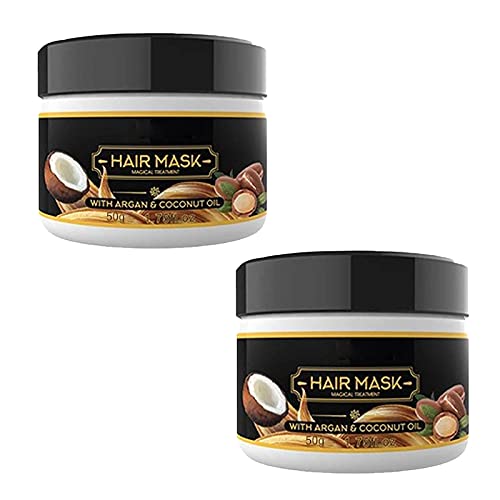 50g Hair Mask,Magical Argan Oil Hair Mask,instant repair keratin hair mask,Keratin Hair Treatment Mask,Supplement Nourishing Conditioning Make Hairs Soft Smooth Repa (2bottle) Cover