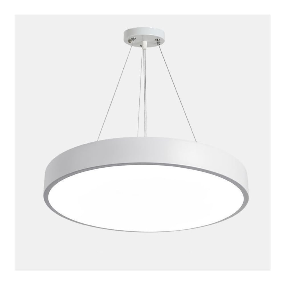 Nowoczesna lampa wisząca w kształcie dysku nordyckiego, ultracienka i okrągła, z kloszem z regulacją wysokości do 100 cm, styl industrialny, z metalu i akrylu, do biura lub kuchni, 40/5