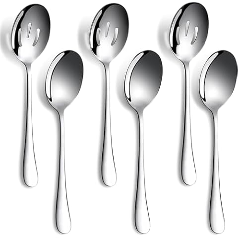 6-Piece Stainless Steel Serving Spoons Set Cover