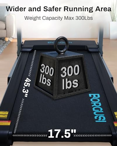 Image of BORGUSI Treadmill with 12% Auto Incline - 300 LBS Capacity Running Machine with 17.5 Wide Belt, 3HP Folding Electric Treadmills with Bluetooth Speaker for Home, Up to 8.5 MPH Speed, 36 Preset Programs