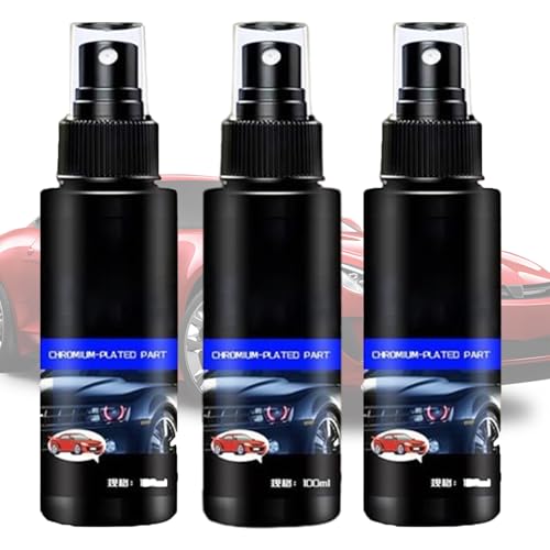 3X Chrome Polish, Stainless Steel Scratch Remover, Chrome Cleaner Spray, Refurbishing Agent Spray For Chromes Plated Parts, For Cleaning And Scratch Repair