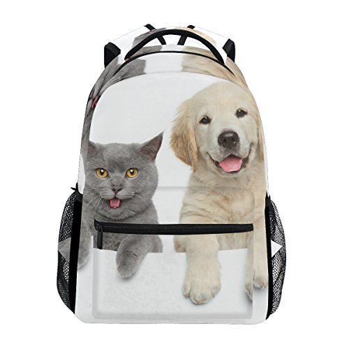 COOSUN Gato Y Perro Casual Mochila Escolar bolsa de viaje Multicolor
