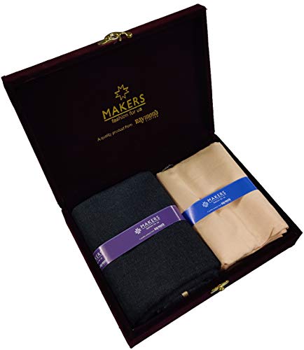 Image of Raymond Fabrics Makers Men's Unstitched Poly Cotton Printed Shirt and Trouser Fabric Set - Gift Pack (Multicolour Free Size)