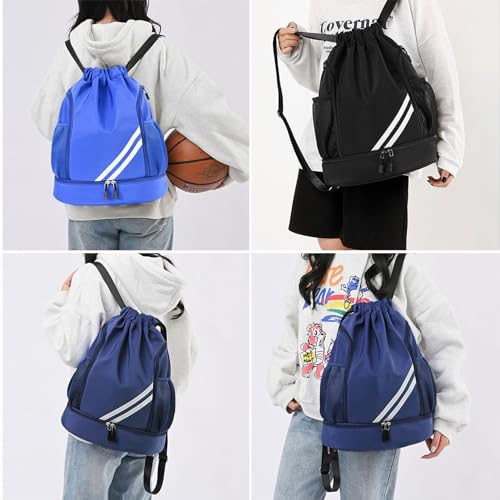 LOEPENLE Compartimen Mujer Hombre Mochila Cuerdas Impermeable,Mochila Deportiva de Playa,to Saco de Gimnasia Mochila Cuerdas para Mujer Hombre - imagen 7