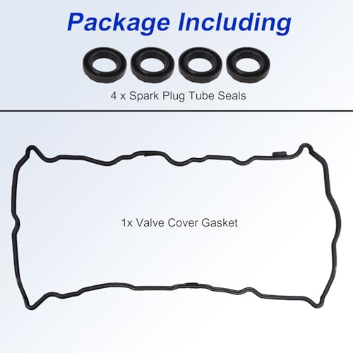 Image of TECTICO VS50777R Valve Cover Gasket Set for 07-12 Rogue Sentra Altima | 2.5L Engine Code QR25DE 036-1758 13270-JG30A VS50777R VS50437A 13270JA00A, with 4 Spark Seals