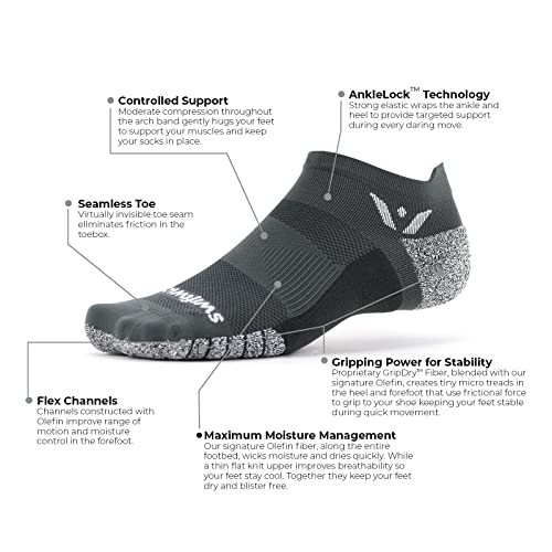 Image of Swiftwick- FLITE XT ZERO Non-Slip Running Socks, Golf Socks, Ultimate Stability (Forest, Medium)