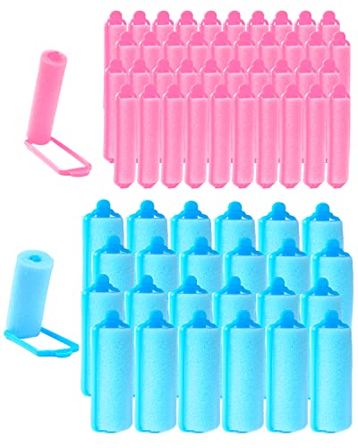 64-Piece Foam Hair Rollers Set, 2 Sizes for Medium Hair