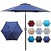 Blissun 7.5 ft Patio Umbrella, Yard Umbrella, Outdoor Market Umbrella with Push Button Tilt Crank (Navy Blue)