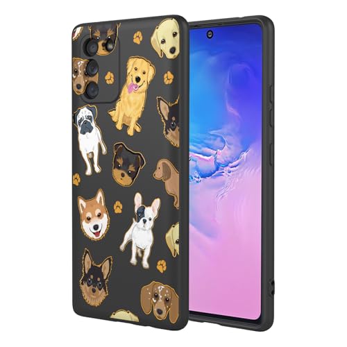 HTXWXJC Phone Case for Galaxy S10 Lite Case, Samsung A91 SM-G770F/DS SM-A915F Case Shockproof Flexible Bumper TPU Soft Case Dog Pattern Phone Cover for Samsung Galaxy S10 Lite Black Dog