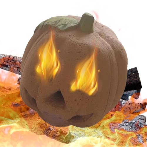 Seyrnicay Calabaza para hoguera, decoración de hogueras de Halloween, calabaza espeluznante reutilizable ignífuga, decoración de Halloween, decoración de Halloween para exteriores e interiores para
