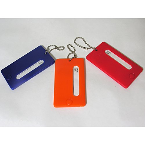 Preisvergleich Produktbild 3 feste Kofferanhänger bunt mit Namensschild Kunststoff Gepäck Anhänger