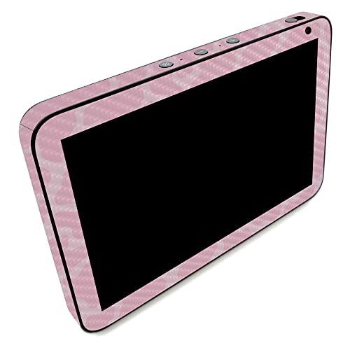 Image of MightySkins Carbon Fiber Skin Compatible with Amazon Echo Show 8 (Gen 2) - Pink Giraffe | Protective, Durable Textured Carbon Fiber Finish | Easy to Apply | Made in The USA