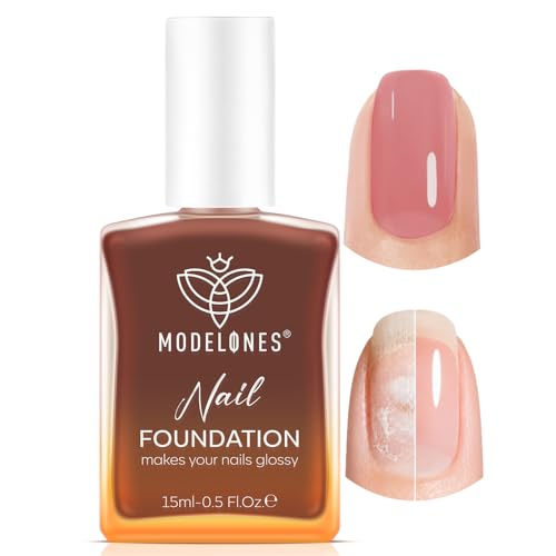 modelones Nail Strengthener and Growth Blushed Berry Nail Polish Quick Dry Nail Repair for Damaged...