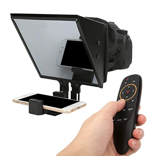 Teleprompter, 5 inch Portable Smartphone Wireless Control Teleprompter, Three Phone Stand Teleprompter
