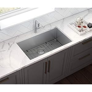 Ruvati 30 inch Rounded Corner Undermount Kitchen Sink Single Bowl–Durable 16 Gauge Stainless Steel Kitchen Sink with Brushed Finish hides scratches Easy to Clean Undermount Sink RVH7300