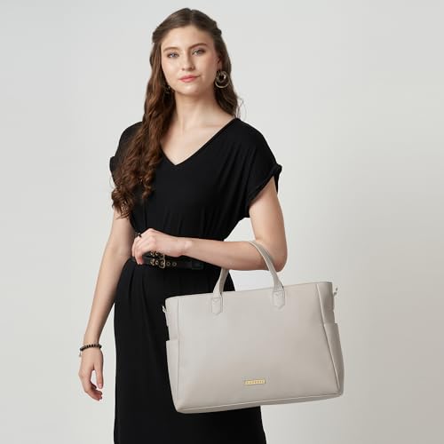 Image of Caprese Bow 15.6 Inch Large Laptop Bag for Women with Adjustable & Detachable Straps | Stylish, Durable, and Spacious with Multiple Compartments for Work, Travel, and Everyday Use