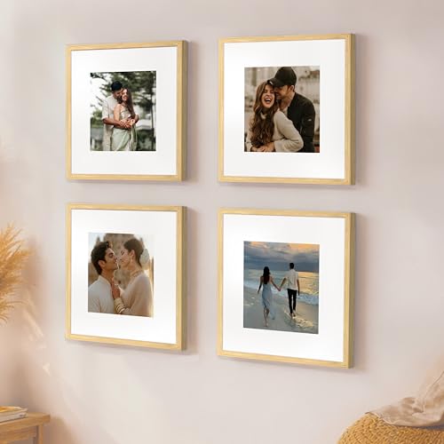 Image of Art Street Premium Photo Frame for living room, Classic Aesthetic Design Photo Frames for Photograph, Art Work, Kids Room Set of 4 (8x8 Inch, Beige)