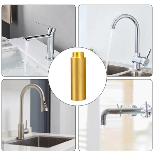 2 Stück Messing Hahnverlängerung 1 Zoll x 100 mm, DN20 Gewindeverlängerung, 1 IG x AG, 100MM Messing Verlängerung Fitting, Anschluß Verlängerung für Trinkwasser und Heizung Installation