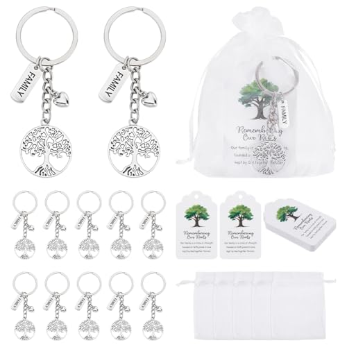 Porte-clés Arbre Généalogique pour cadeaux invités de réunion de famille et de classe