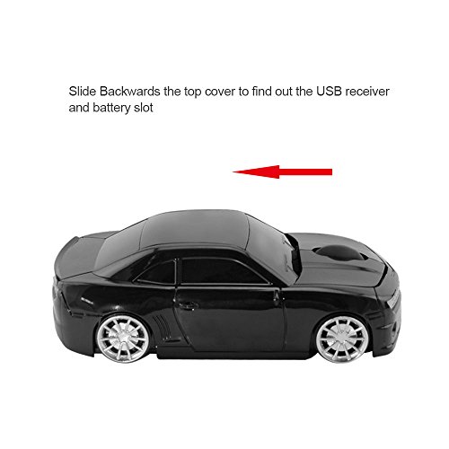 Image of Ai5G for CL Car Mouse Wireless Sport Car Shape Mouse Laptop Desktop Computer Mouse Optical Mice with 2.4GHz Nano USB LED Headlight (Black)