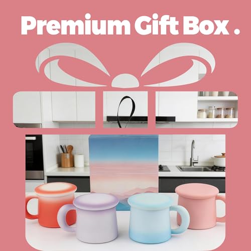 Taza de cerámica rosa 11oz con tapa y caja de regalo miniatura 6