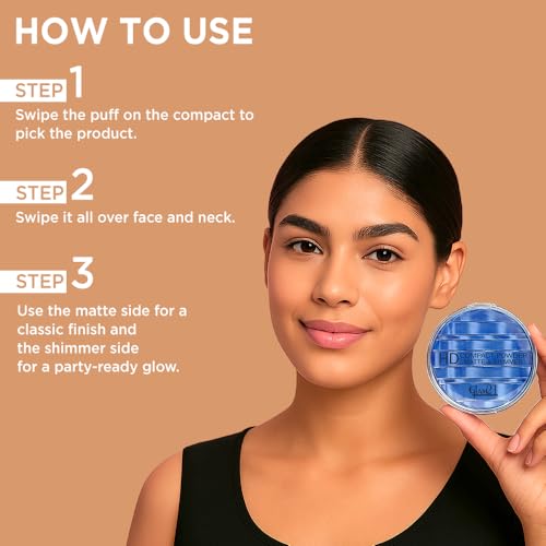 Image of Glam21 inch2 In 1 inch HD Compact Powder | Oil-Free Formula | 12 Hrs Long-Lasting Freshness | Natural Matte Finish | Smooth, Lightweight & Buildable Coverage for Daily Face Makeup, 18gm- Fairy Tale -01