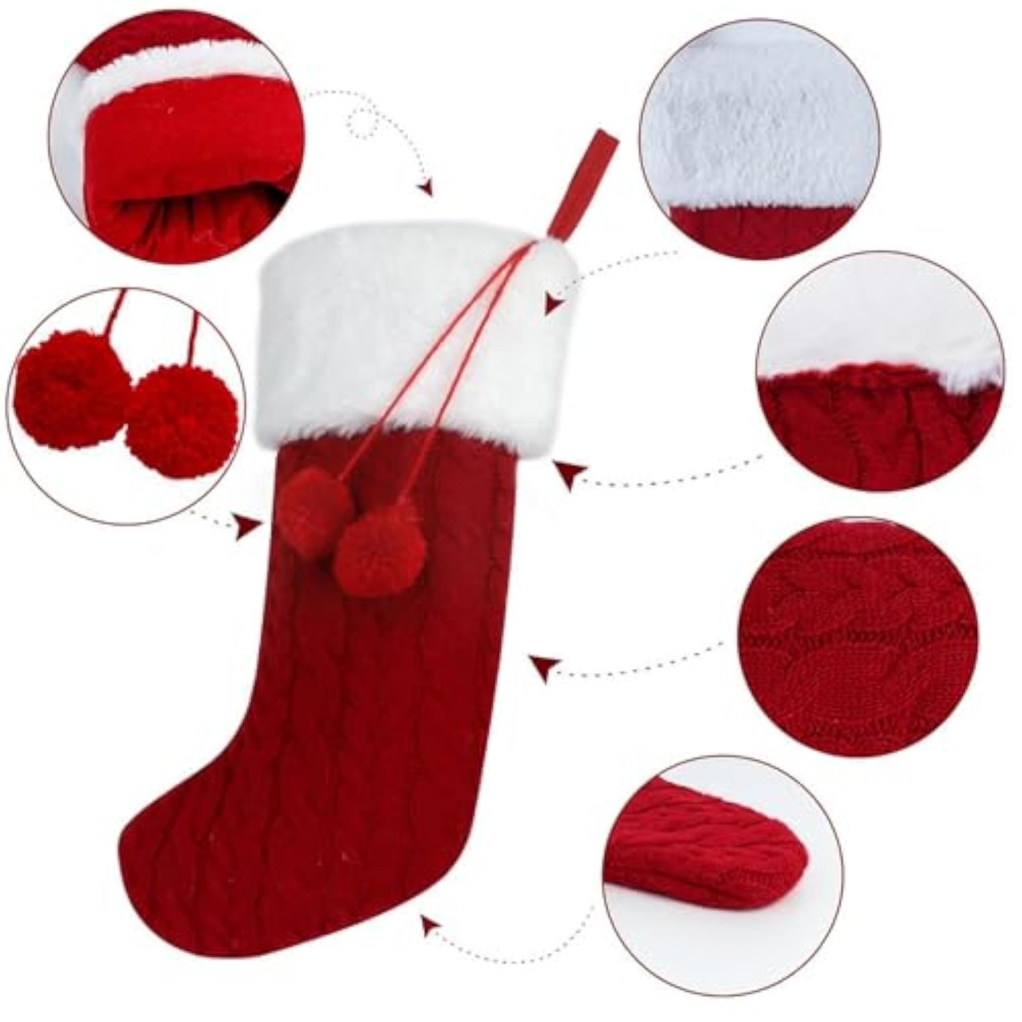 4 Pieces Xmas Hanging Sacks Christmas Stocking
