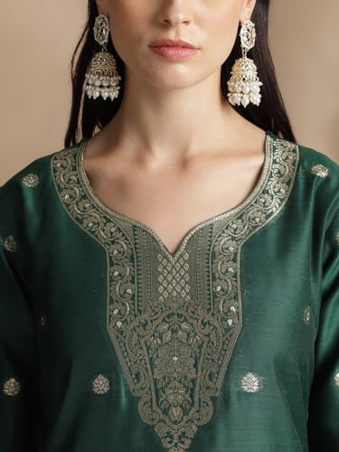 Image of arriva fab Women's Embroidery Kurta Set With Duppata