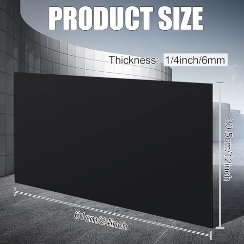 Image of Threehoney 2 Pcs Black HDPE Sheet 1 /4 inch Thick 12 x 24 Inch, HDPE Plastic Sheet High Density Polyethylene Board Flexible Solid Plastic Block for DIY Projects Crafts Machining Home