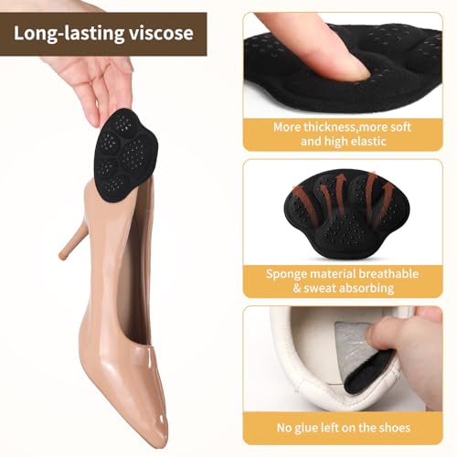 Image of 4 PRS 4D Cushioned Heel Grips - Pads for Big Shoes (Multi) | 4D non-slip massage pads designed to prevent heel slipping and blisters. Premium inserts for loose shoes too big.