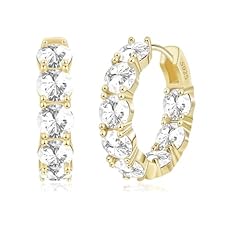 Gold Color-Clear CZ Hoop Earring