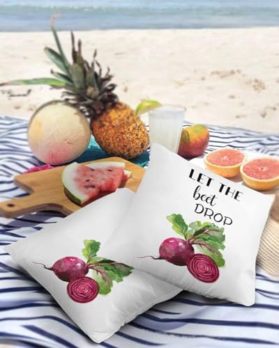 Vegetables Painting Outdoor Pillow Covers Waterproof,All Weather Cushion Case Set of 2 Decorative Pillowcases for Sofa Couch Bed Decor Patio Furniture 18