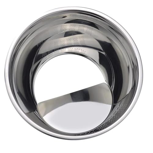 Image of KRESHU Heavy Quality Stainless Steel 304 Food Grade 3-in-1 Bowls Vegetables Rice Washer with Side Drain Bowls Colander Strainer Basket Ideal for Kitchen Tools Vegetables, Rice, Fruits (23cm, Silver)