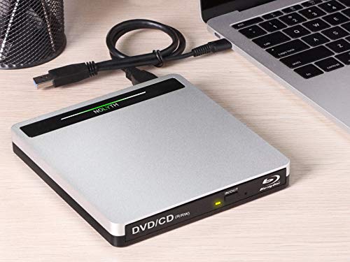 External Blu Ray Drive USB 3.0 Type-C 5 in 1 Blueray CD DVD Drive Player Burner for Laptop Mac PC MacBook Pro Air Windows 10 Desktop