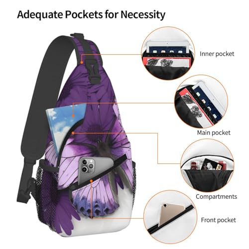 Bolso Cruzado Masculino Tipo Bandolera con Estampado de Mariposa miniatura 4