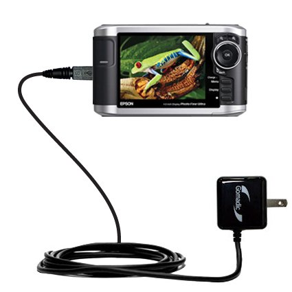 Gomadic High Output Home Wall AC Charger Designed for The Epson P-3000 Multimedia Photo Viewer with Power Sleep Technology - Intelligently Designed with Gomadic TipExchange