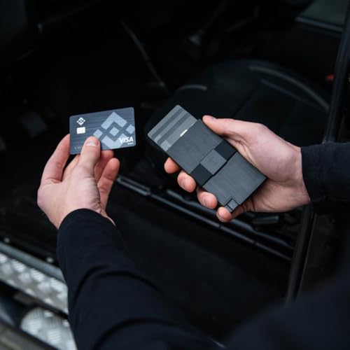 Image of Ekster - Aluminum Cardholder Wallet - Metal Aluminum Wallet for Men - Fits 12 Cards, RFID Blocking Layer, Ultra-Thin, Minimalist, Push Button, Swift Card Access, Expandable, Trackable (Brushed Black)