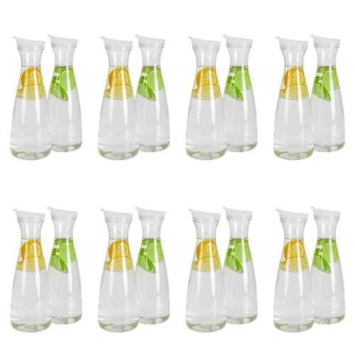 Xiniy 16 Piezas Garrafas de Agua de PláStico de 0,6 L con Tapas Abatibles Blancas, Jarras Inastillables Reciclables y de Alimenticio, Tarro de Jugo
