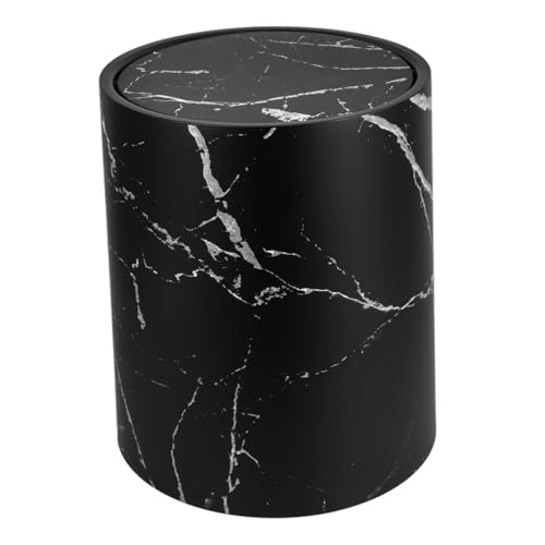 Poubelle ronde noire 15l anti-rouille pour éliminer les déchets sales