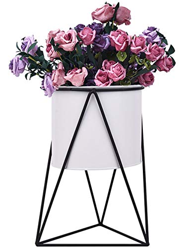 Preisvergleich Produktbild Hyzb Blumentopfständer aus Metall, Blumentopfständer für Innen und Außen (mit Blumentopf), moderner Blumentopfhalter für Haus, Garten und Terrasse