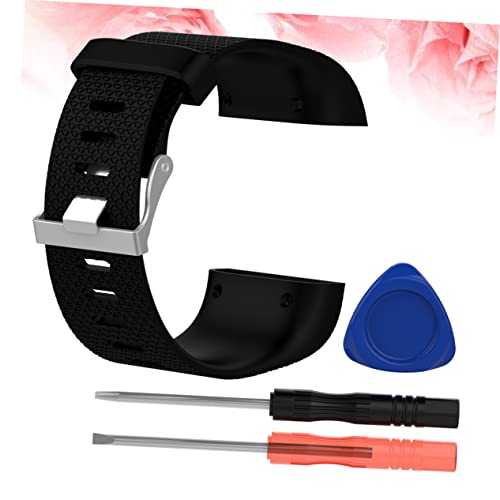 3pcs Adjustable Tpe Wristband for Replacement Large Black with Protective Shell for Fitness Watch Accessories3