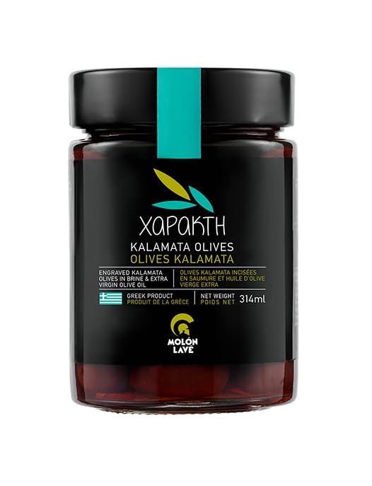 MOLON LAVE Aceitunas Kalamata Gourmet Todo natural Aceitunas griegas grandes En salmuera de oliva y AOVE Receta secreta Alto polifenol Dieta