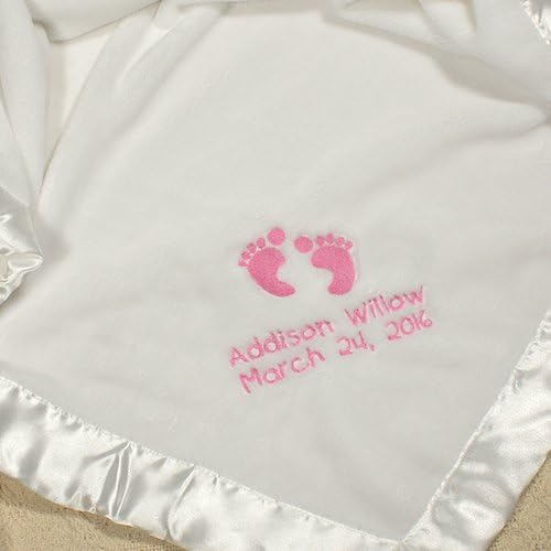 GiftsForYouNow Embroidered Baby Girl Fleece Blanket, 30"x40"