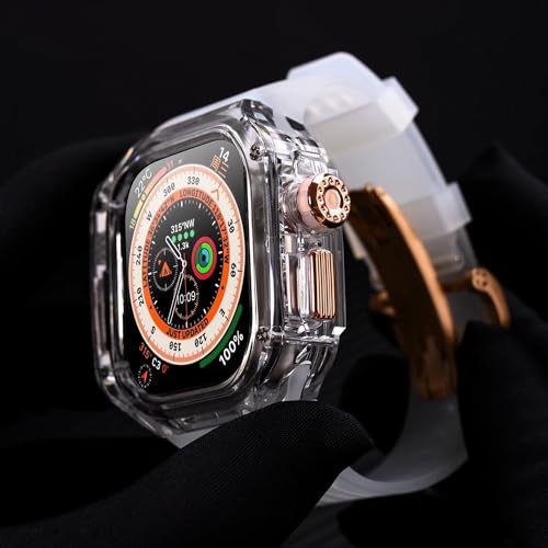 Kit modification transparent iwatch SE 44mm avec etui de luxe et bracelet rubber - 3