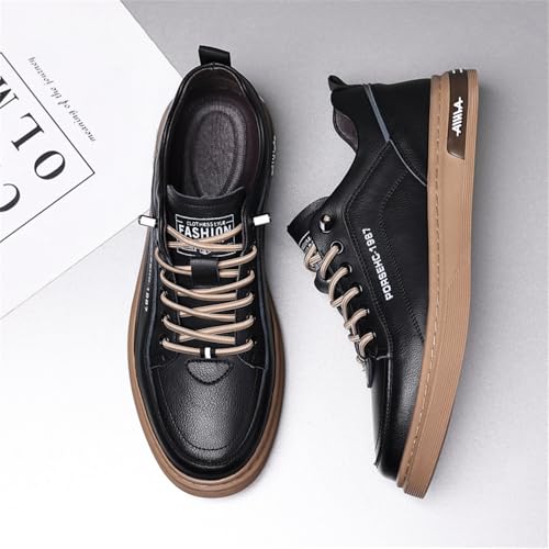 Men's Genuine Leather Walking Shoes Soft Breathable Dress Sneakers Low Top Slip on Non-Slip All-Match Casual Shoes4