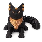 Yipintang 3D Printed Creature Flexible Animals - 7.9 Inches Fidget Animal for Desk Décor (Egyptian Mau Cat)